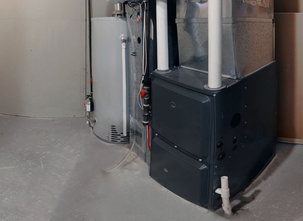 newly installed furnace and hot water tank